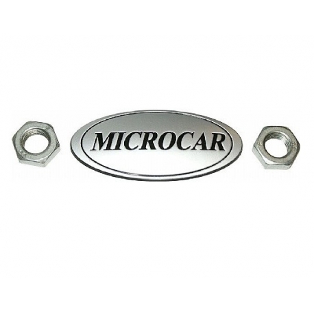 Logo Microcar tbv motorkap (grijs) Nieuw Origineel